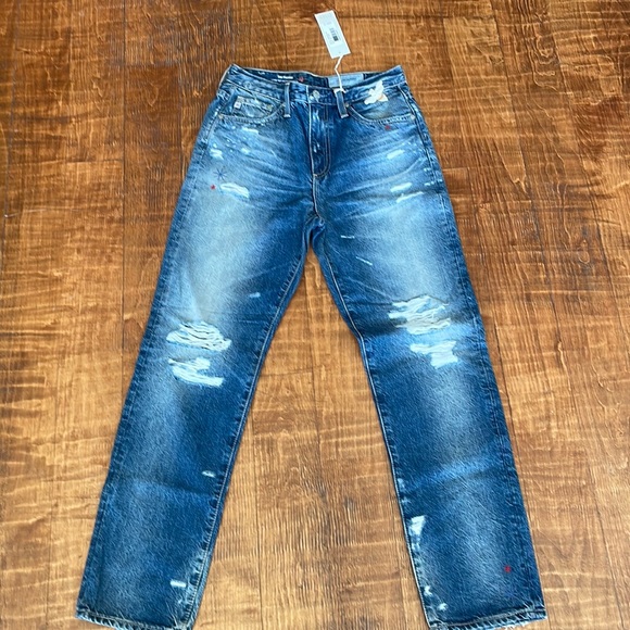 AG Adriano Goldschmied Embroidered Bumble Bee Phoebe Boyfriend High Waist 26 - Picture 3 of 10